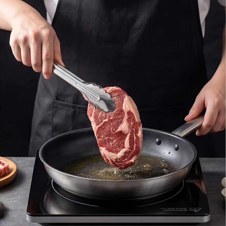 SHIBO Edelstahl-Küchenzange in Silber für BBQ und Grillen - Bild 3