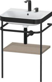 Duravit Möbelwaschtisch-Kombi Happy D.2 Plus in Weiß mit Metallkonsole, B: 57,5 cm, T: 49 cm, H: 85 cm - Bild 1