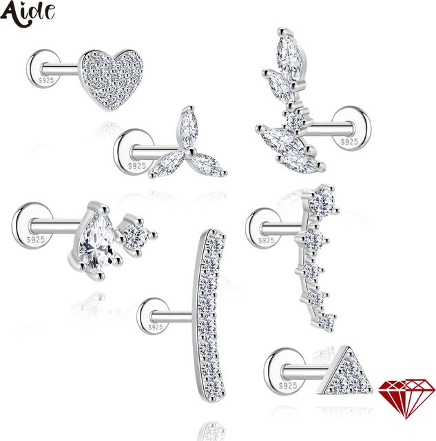 Aide Ohrstecker 925 Silber, Moissanit, Damen - Bild 1