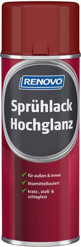 RENOVO Sprühlack Karminrot RAL 3002 Hochglänzend für Holz, 0,4 l - Bild 1