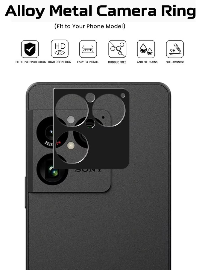 Kameraobjektiv-Schutzfolie aus Aluminiumlegierung für Sony Xperia 1 VIII 5G, 6,5 Zoll, in Gold oder Schwarz - Bild 6