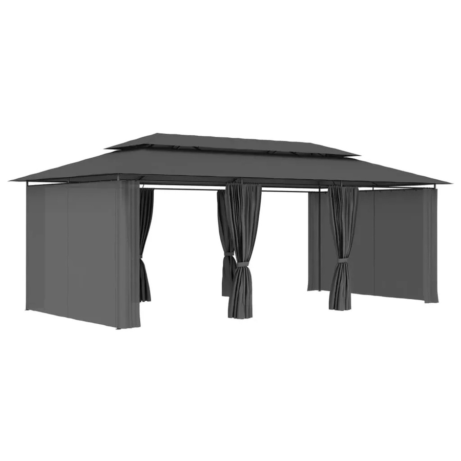 vidaXL Pavillon mit Vorhängen in Anthrazit B/T/H: 600 x 298 x 270 cm - Bild 2