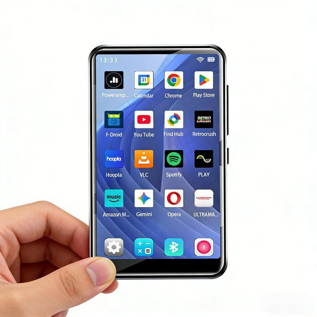 Famue 4 Zoll MP4-Player mit Android 10, WLAN und Bluetooth, Smart Mediaplayer in Schwarz mit Zugriff auf Google Play Store, Spotify und Pandora - Bild 1