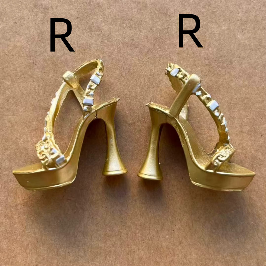 ROUND YUAN Regenbogen Puppenschuhe Sandalen, Zubehör, Bunt / Mehrfarbig, Gold, Weiß - Bild 1