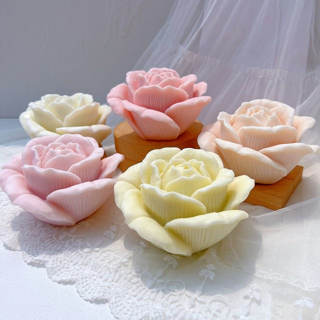SANZON Silikonform für Rosen-Kerzen zur Gestaltung von Blumen-Kerzen als Geschenkidee für Valentinstag und Jubiläen - Bild 1