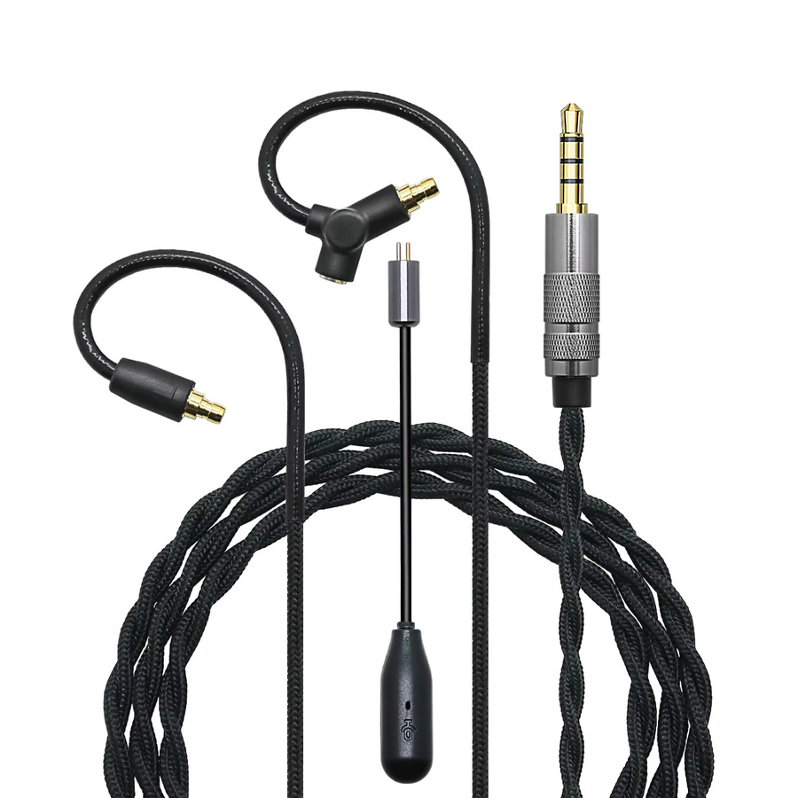 Pirole Ersatzkabel mit Mikrofon und Geräuschunterdrückung, 32-Bit Typ-C auf 3,5 mm Klinke, Schwarz, kompatibel mit IE100 400 500Pro IE200 300 600 900 sowie iPhone und Xiaomi - Bild 5