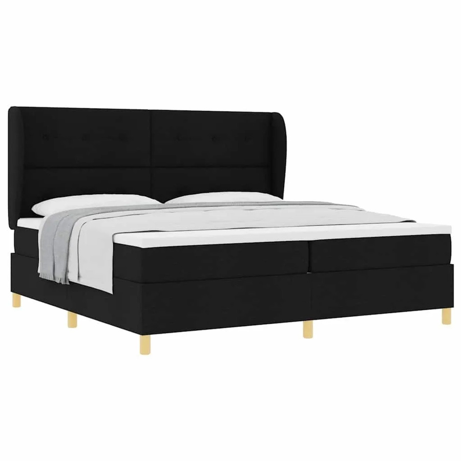 vidaXL Boxspringbett mit Matratze Schwarz B/T/H: 90 x 190 x 34 cm - Bild 2