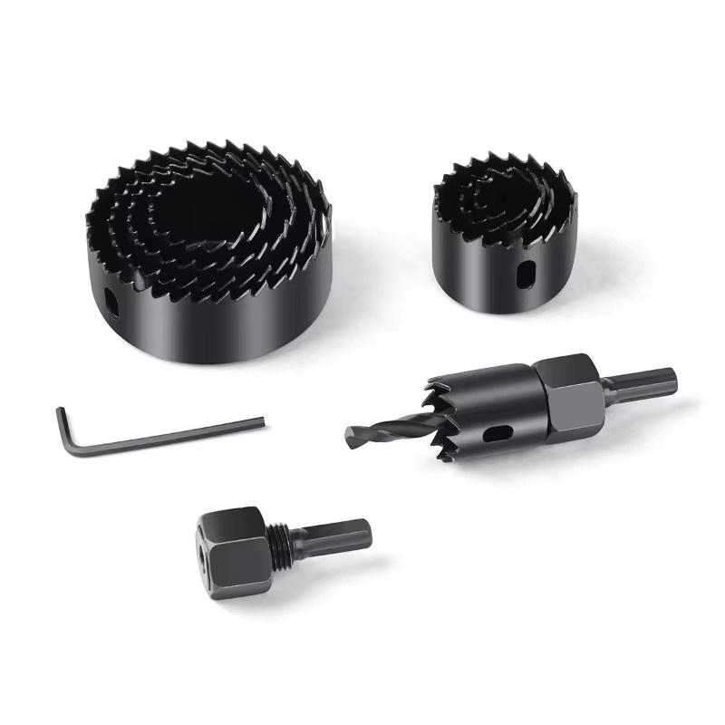 JUSTINLAU 16-teiliges Lochsägen-Set für Holz, Kunststoff und Gipskarton, Schwarz, Durchmesser: 19–127 mm - Bild 4