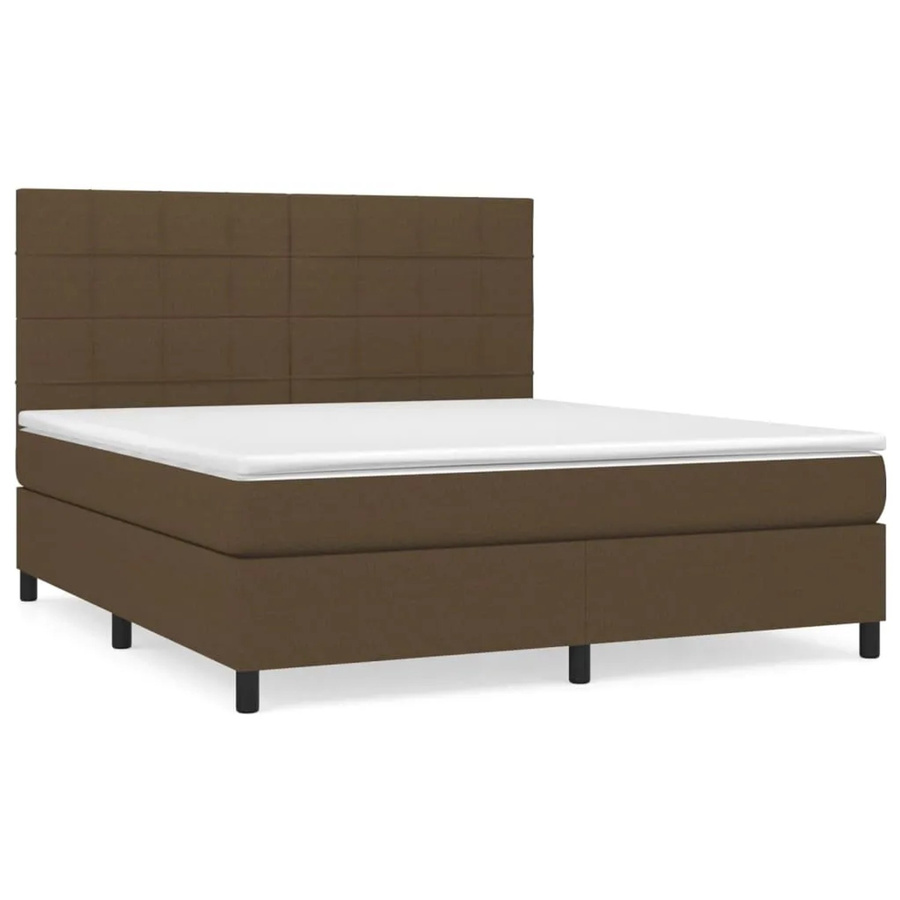 vidaXL Boxspringbett mit Matratze Hybrid-Design in Braun, B/T/H: 180 x 200 x 128 cm - Bild 2
