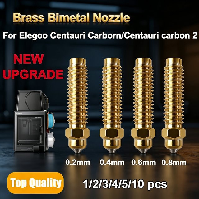 Elegoo Messing-Bimetall-Düse für Centauri Carbon FDM 3D-Drucker Ersatzteil, Farbe: Gold - Bild 1