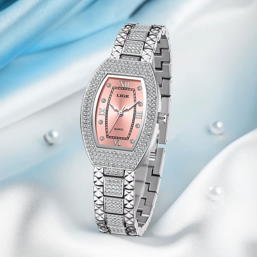 LIGE Armbanduhr, Diamant, Edelstahl, Silber, Quarz, Damen - Bild 2