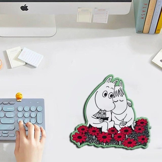 Moomin Nilpferd Mauspad aus Diatomeenerde, wasserdicht und rutschfest, Multicolor, 22 x 22 cm - Bild 1