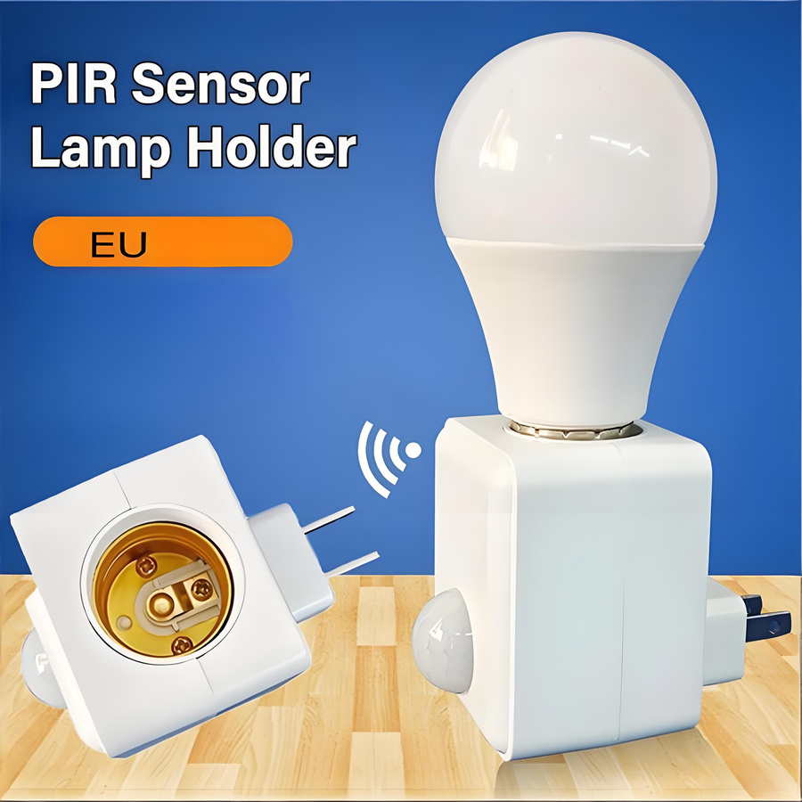 YJMP Super Lighting E27 LED-Lampenfassung mit verstellbarem PIR-Bewegungssensor in Weiß - Bild 3