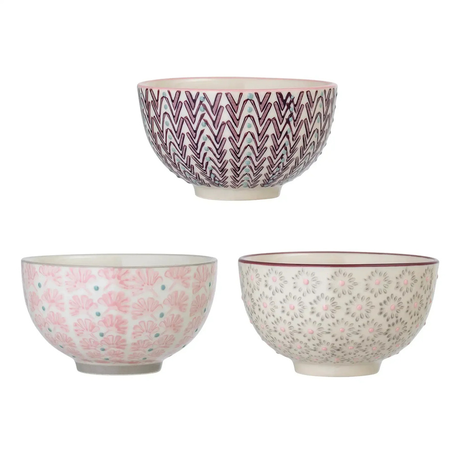 Bloomingville Schalen aus Steingut Maya Multi Set mit 3 Stück Höhe: 11 cm - Bild 1