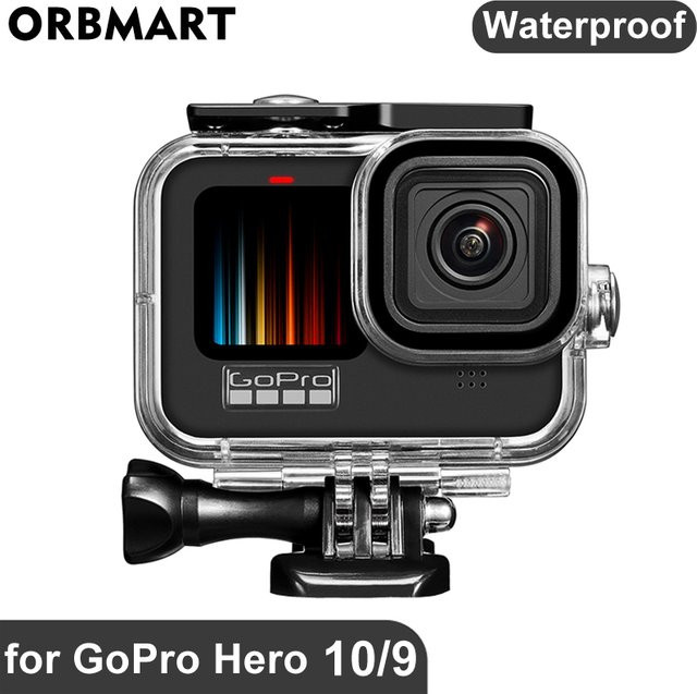 Wasserdichtes Gehäuse für GoPro Hero 12, 11, 10 und 9 in Schwarz als Tauchschutzhülle für Unterwasseraufnahmen - Bild 1