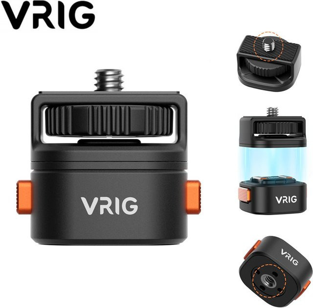 VRIG Claw Mini Schnellwechsel-System-Kit 1/4 Zoll Stativ-Basishalterung und Kamera-Adapter in Schwarz für Sony Canon Nikon DSLR-Kameras und Lichtstative - Bild 1