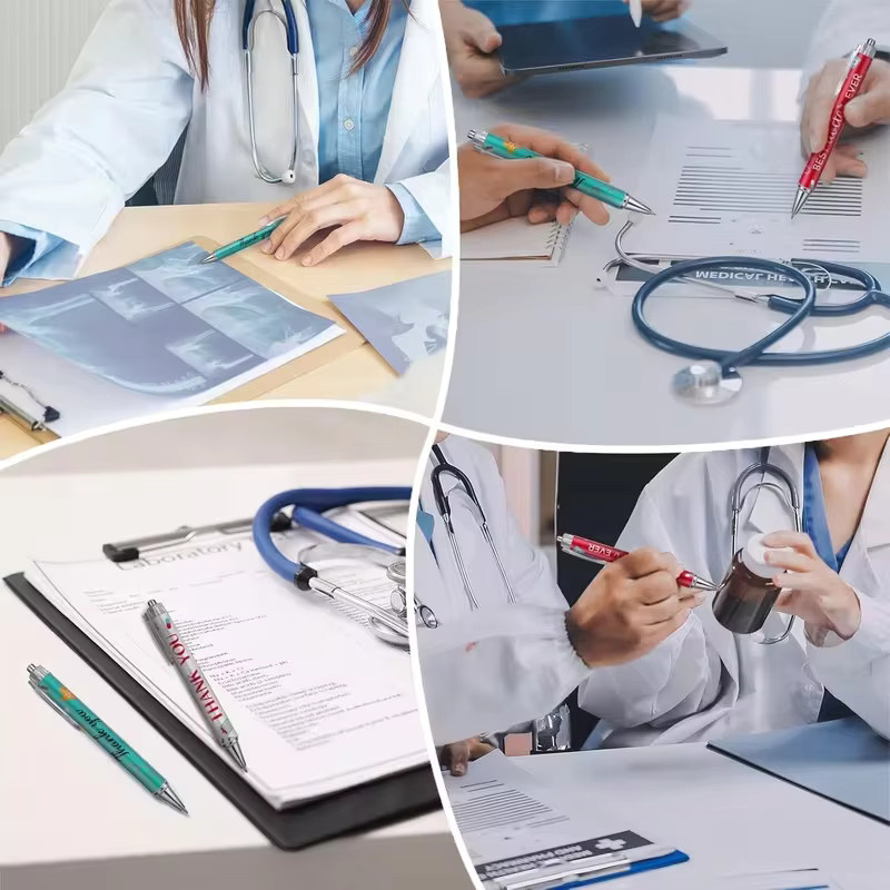 6er oder 12er Set medizinische Kugelschreiber in Mehrfarben als Geschenk für Ärzte, medizinisches Personal und Apotheker - Bild 3