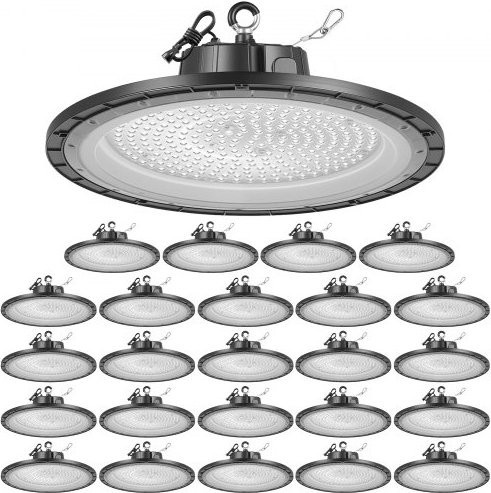 VEVOR 20er-Pack UFO LED-Hallenstrahler, 150 W, 21000 lm, 5000 K, Schwarz, IP65 wasserdicht, 100-277 V Weitspannung für Lager, Werkstatt und Industrie - Bild 1