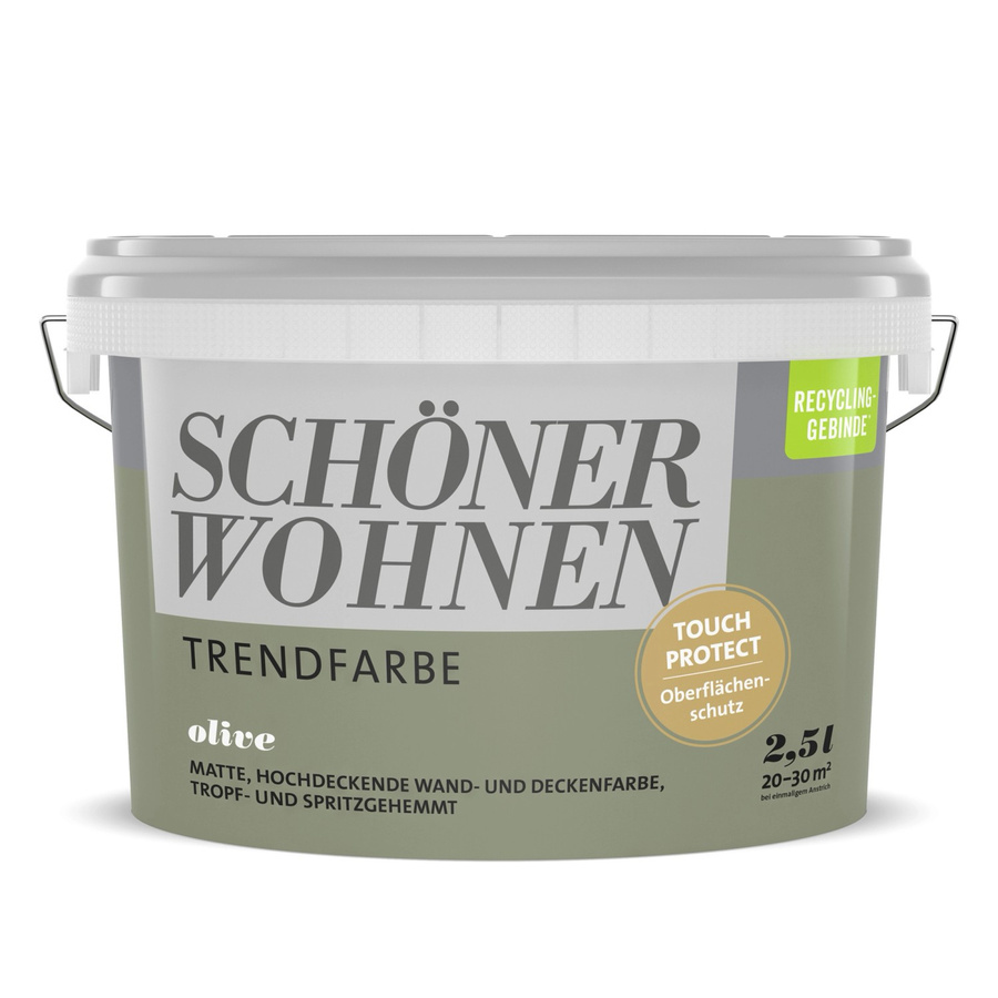 Schöner Wohnen Dispersionsfarbe Trendfarbe Olive Matt 2,5 l - Bild 2