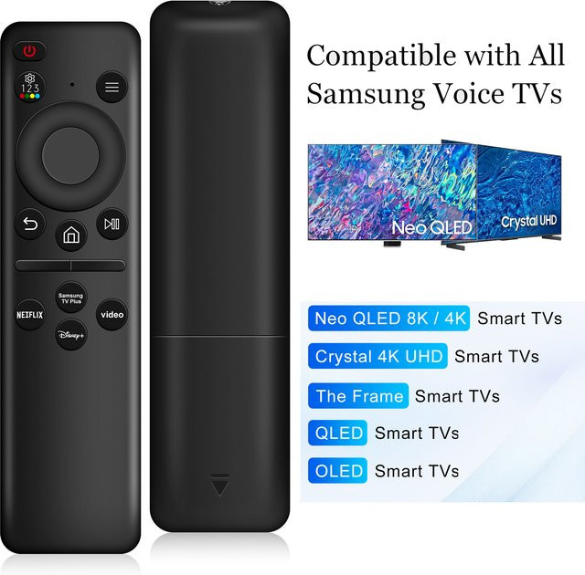 Samsung IR-Ersatzfernbedienung für Smart TVs, Infrarot-Fernbedienung für Neo QLED 8K/4K, Schwarz - Bild 1