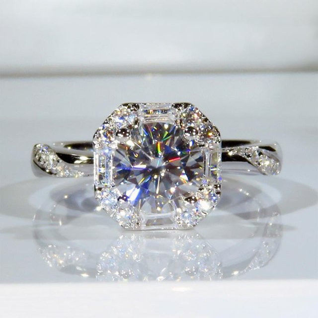 Huitan Ring, Messing, Zirkonia, gray, Damen - Bild 1