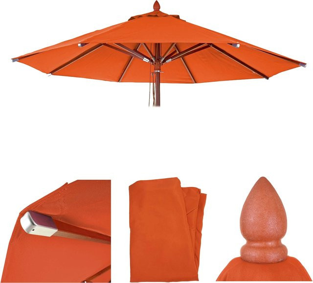 MCW Ersatz-Bezug für Gastronomie Holz-Sonnenschirm C57, rund, Durchmesser: 300 cm, Polyester, Terracotta - Bild 1