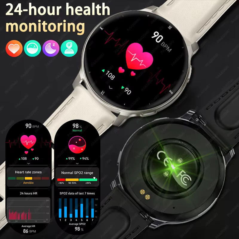 paazomu Smartwatch, 1,32 Zoll, Schwarz, Damen und Herren - Bild 5