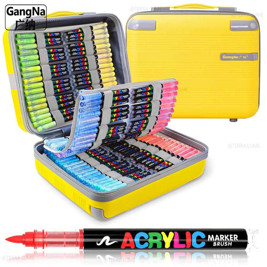 GUANGNA Acryl-Farbmarker Set mit weicher Pinselspitze in 360 Farben für professionelles DIY-Basteln - Bild 2
