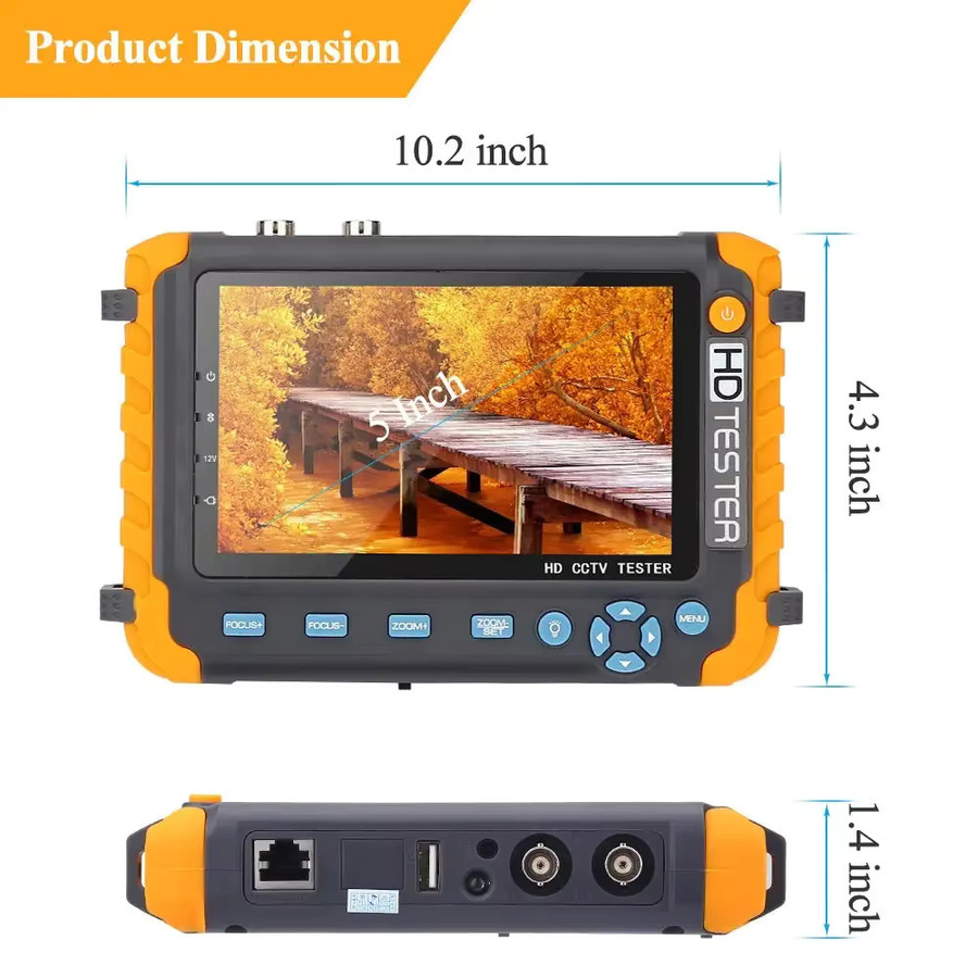 Tragbarer CCTV Tester IV8W 8MP Mini Monitor für AHD/CVI/TVI Kameras mit HDMI und VGA Eingang - Bild 5
