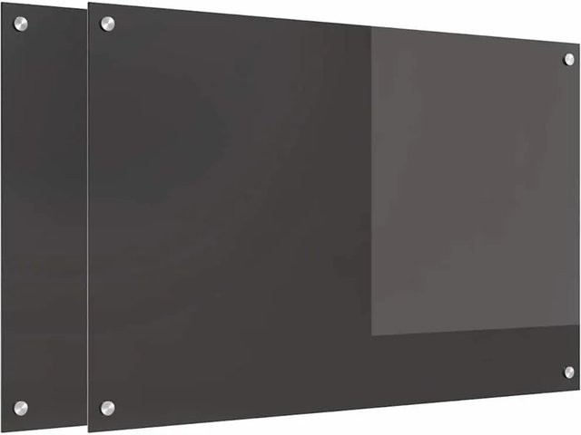 vidaXL Küchenrückwand aus gehärtetem Glas, 2 Stück, Dunkelgrau, B: 90 cm, H: 60 cm - Bild 1