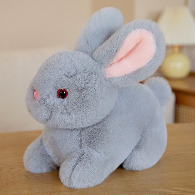 BC Pet Supplies Hase Plüschtier, Schwarz, Grau, Schlüsselanhänger - Bild 1