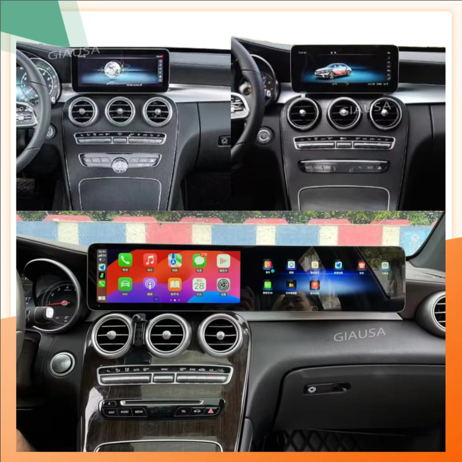 YANFU Dual-Screen Android 13 Autoradio mit GPS und Wireless Carplay für BENZ C W205 und GLC X253 2015-2024, 24,6 Zoll, Schwarz - Bild 2
