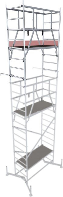 Krause Monto ClimTec Arbeitsgerüst zweite Aufstockung aus Aluminium in Silber mit einer Arbeitshöhe von 7,00 m - Bild 1