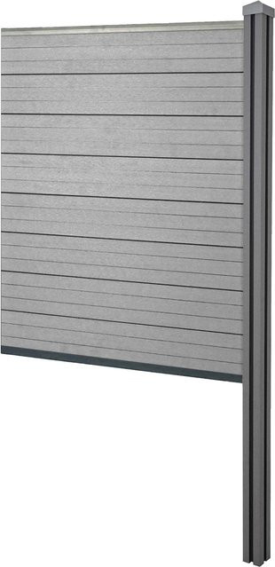 MCW WPC-Sichtschutz Savoie Erweiterungselement schmal, grau, Breite: 98 cm - Bild 1