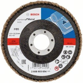 Bosch Fächerschleifscheibe X431 Standard für Metall, Durchmesser: 115 mm, Bohrung: 22,23 mm, Multicolor - Bild 1