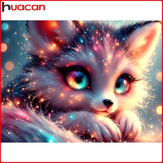 Huacan Diamantmalerei Fuchs Diamantmosaik Tier Set in Multicolour, B/H: 30 x 20 cm - Bild 1