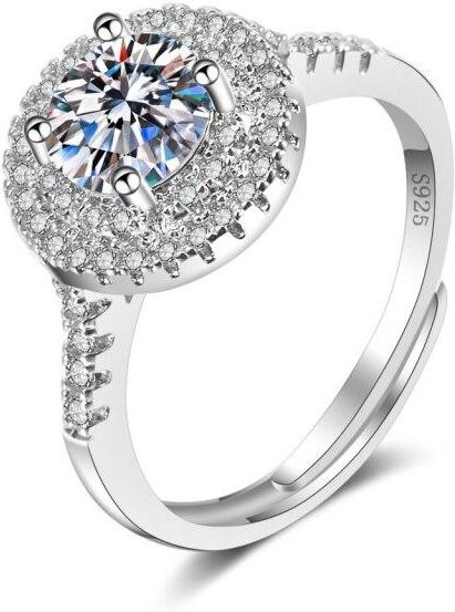Ring 925 Silber, Moissanit, Damen - Bild 1