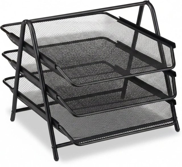 Relaxdays Dokumentenablage aus Metall in Schwarz, ausziehbar für A4, B/T/H: 27,0 x 29,5 x 35,5 cm - Bild 1