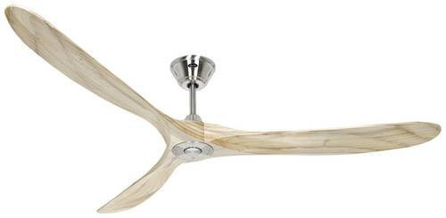 CasaFan ECO GENUINO 180 BN-NT Deckenventilator in Chrom Gebürstet und Holz Natur mit Fernbedienung, Durchmesser: 180 cm, Höhe: 29 cm - Bild 1