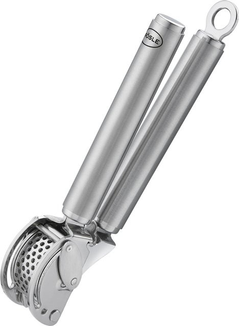 Rösle Knoblauchpresse mit Abstreifer aus Edelstahl in Silber, L x B x H: 20 x 5,5 x 3,5 cm - Bild 1