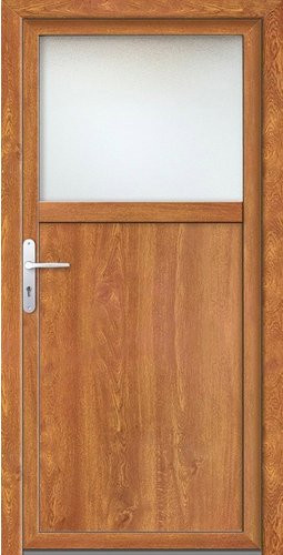 Meeth Nebeneingangstür ProM 01 in Golden Oak mit Glaseinsatz, Farbe: Gold/Braun, B/H: 98,0 x 200,0 cm - Bild 1