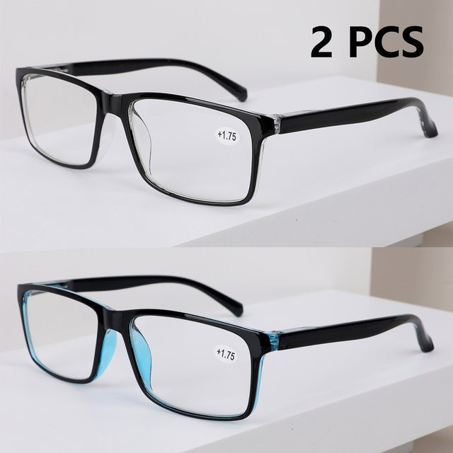 Lesebrille mit Musterdruck, Vollrand, rechteckig, Kunststoff, schwarz, Krokodil - Bild 1