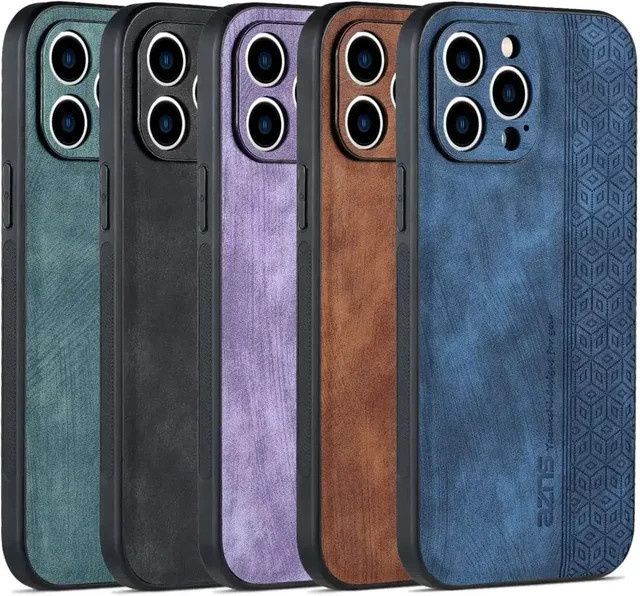 Luxus Leder Schutzhülle für Apple iPhone in Grün, stoßfeste Soft Back Cover Tasche - Bild 1