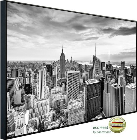 papermoon Infrarotheizung EcoHeat New York Schwarz Weiss mit Matt-Effekt und App-Steuerung - Bild 1