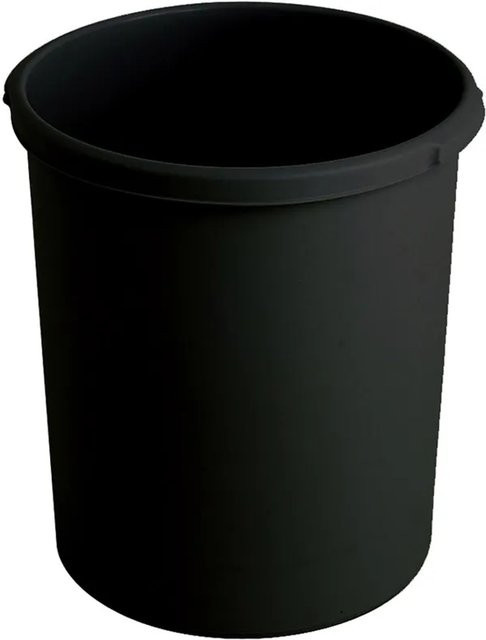PROREGAL SparSet 4er Pack Klassische Runde Papierkörbe aus Kunststoff, Schwarz, Durchmesser: 37,5 cm, Höhe: 41 cm, 30 Liter - Bild 1