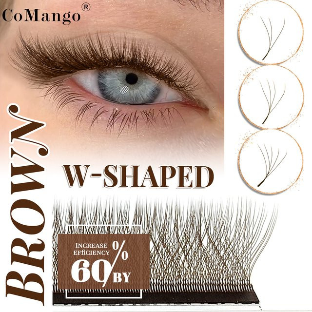 CoMango Einzelwimpern, braun, W-Form - Bild 1