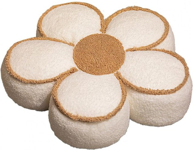 INS Blütenblatt Puff Sitzkissen von Yiran Furniture, weißes Blumenkissen aus Samt und Polyester, Durchmesser: 40 cm - Bild 1