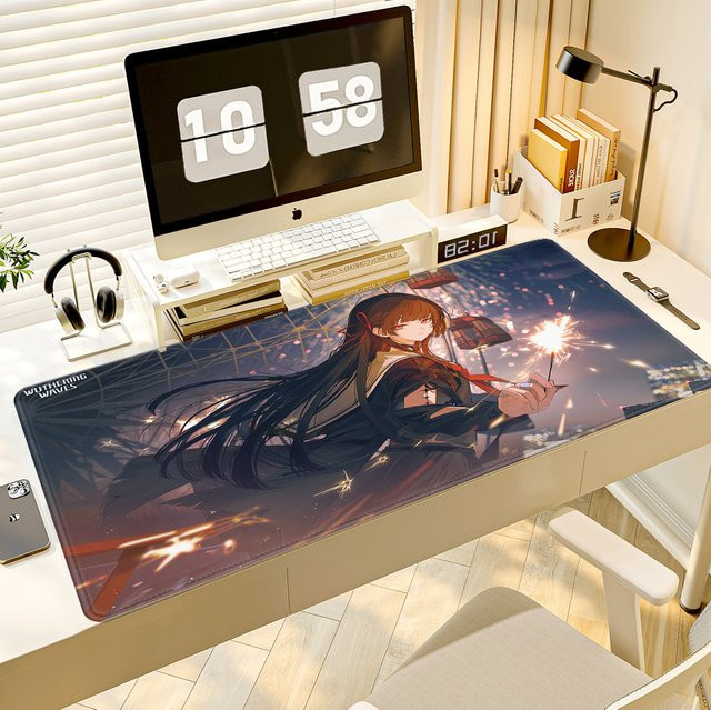 HYBXAXC Wuthering Waves Chisa Mousepad Kawaii Anime-Mädchen Gaming Mauspad in Multicolour mit rutschfester Gummibasis und HD-Druck - Bild 1