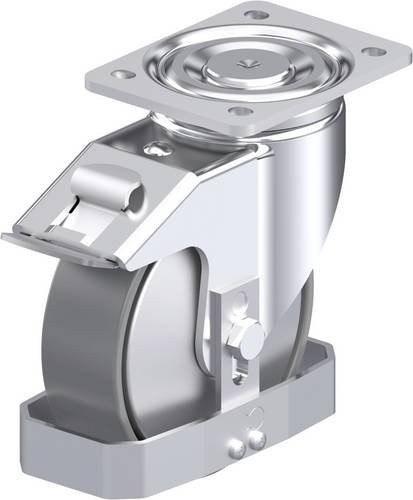 Blickle Stahlblech-Lenkrolle LH-PO 160G-FI-ELS-FA-FS in Silber, Rad-Durchmesser: 160 mm, Tragfähigkeit: 450 kg - Bild 1