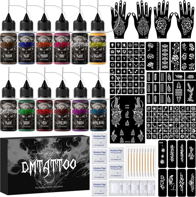 JOANSPRING Temporäres Tattoo Kit, Semi Permanent, DIY Körperkunst - Bild 1